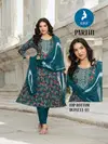 Parthi By Kaya Rayon Printed Kurti With Bottom Dupatta Online Wholesale